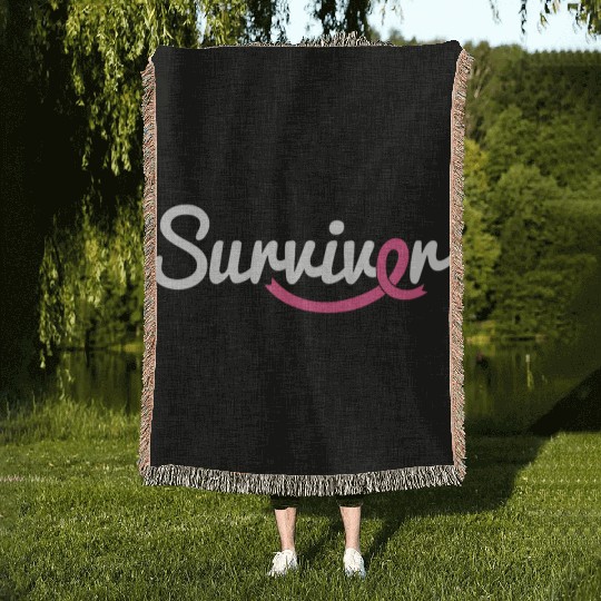 Breast Cancer Survivor K Ribbon Breast Cancer Awar Woven Blankets