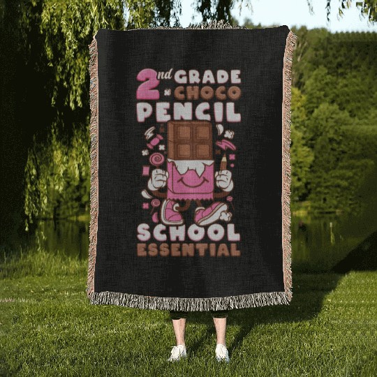 Back To School 2Nd Grade Chocolate School Woven Blankets