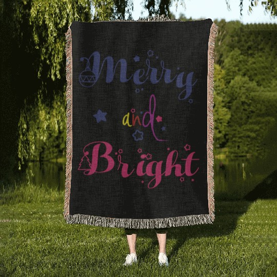 Merry and Bright Christmas Woven Blankets