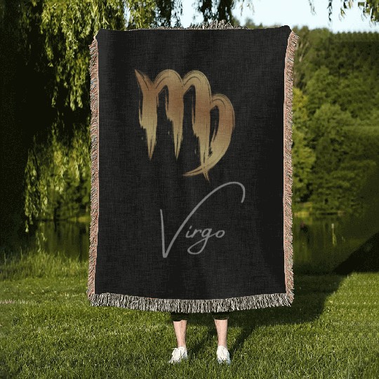 Virgo zodiac sign Woven Blankets
