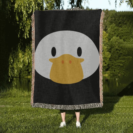 Duck Face Funny Goose Cute Animal Ducky Honk Bird Woven Blankets