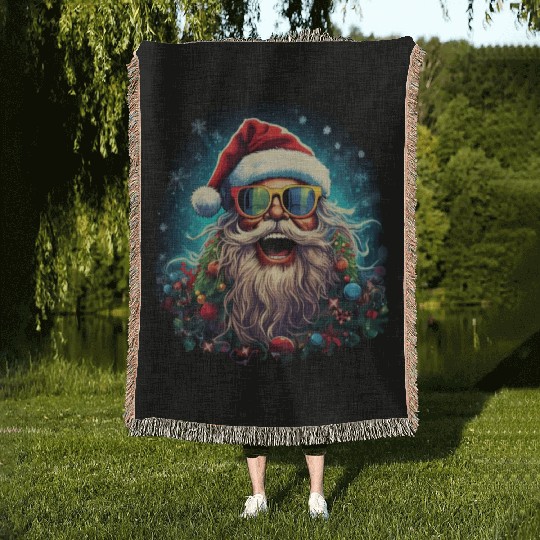 Joyful Santa's LOL Celebration Woven Blankets