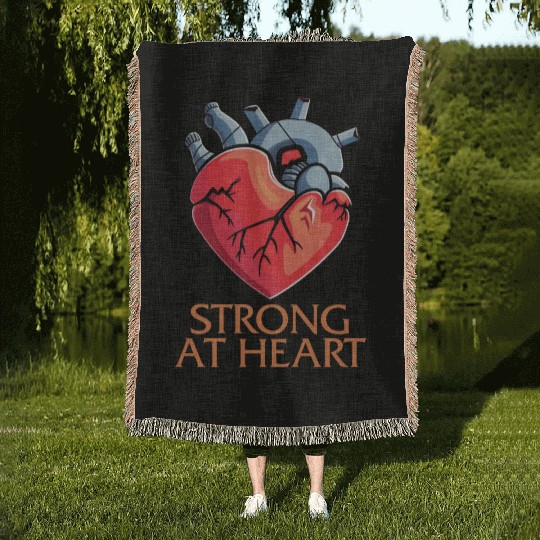 CHD Awareness Woven Blankets, Strong At Heart Pumping Iron