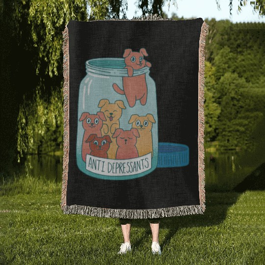 Puppy Joy Prescription Woven Blankets