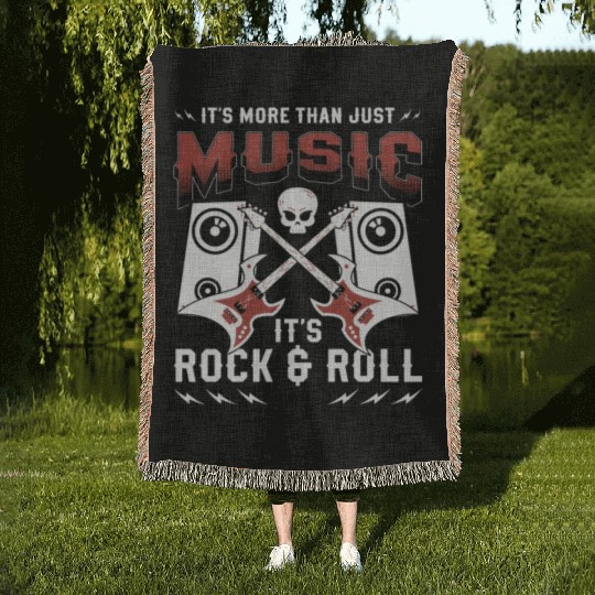 Rock Hard Rock Heavy Metal Rockabilly Woven Blankets
