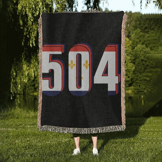 504 Area Code New Orleans Louisiana Map Number Woven Blankets