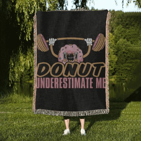 Fitness Donut Funny Donut Gym Woven Blankets