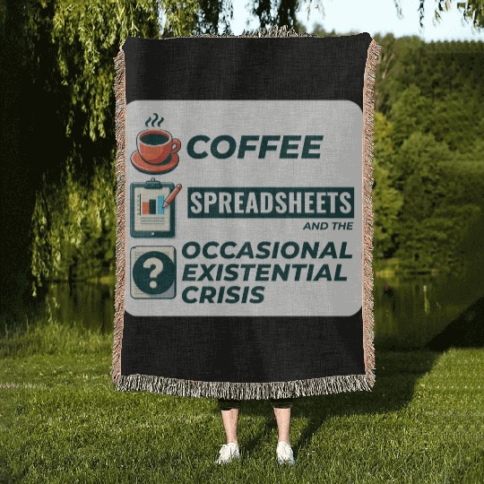 Accountant Bookkeeping Coffee Spreadsheets Funny Woven Blankets