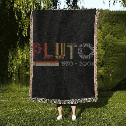 Pluto Never Forget Science and Astronomy Retro Woven Blankets