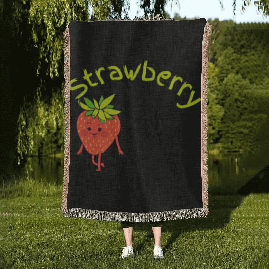 Strawberry - I am Sour and Sweet Woven Blankets