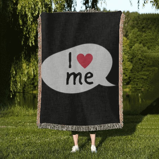 I love me affirmation Woven Blankets