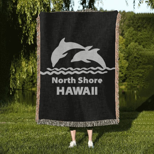 North Shore Hawaii Dolphins Souvenirs Gifts Woven Blankets
