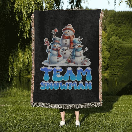 Snow Fever Team Snowman Snowmen Snow Woven Blankets