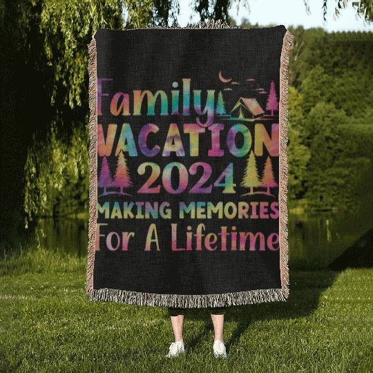 Summer Family Vacation Making Memories Woven Blankets