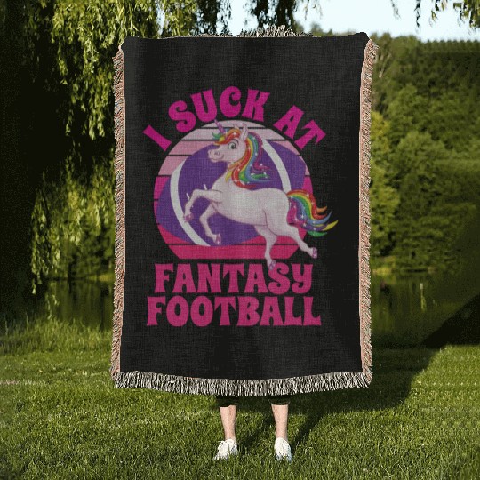 I Suck At Fantasy Football Woven Blankets