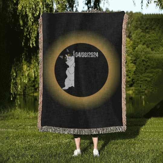 Solar Eclipse 2024 Total Sun Eclipse Woven Blankets
