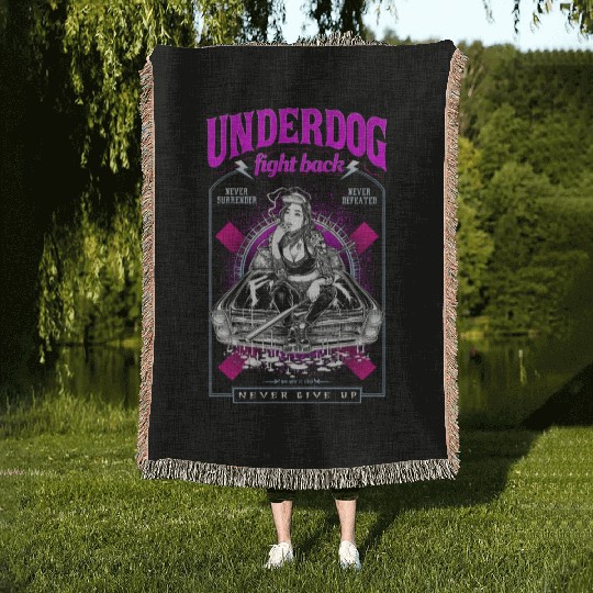 underdog fight back #1 Woven Blankets