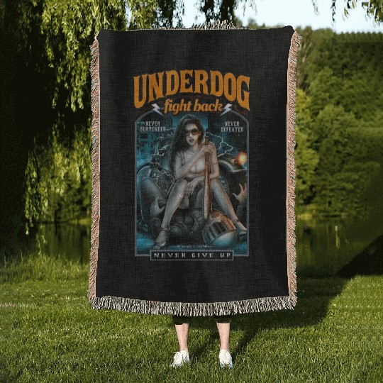 underdog fight back #2 Woven Blankets