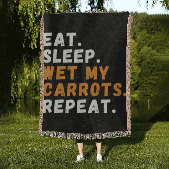 Funny Garden Humor Carrot Plant Garden Woven Blankets