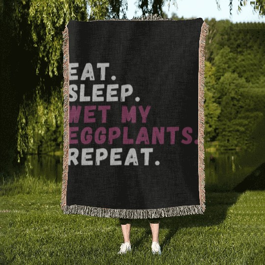 Eggplant Lover Healthy Cuisine Gardening Woven Blankets