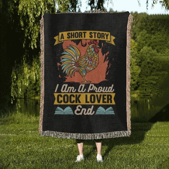 Cock Lover A Short Story I Am Chicken Coop Farmer Woven Blankets
