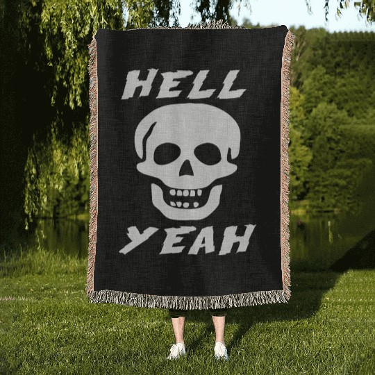Stone Cold skull hell yeah Woven Blankets