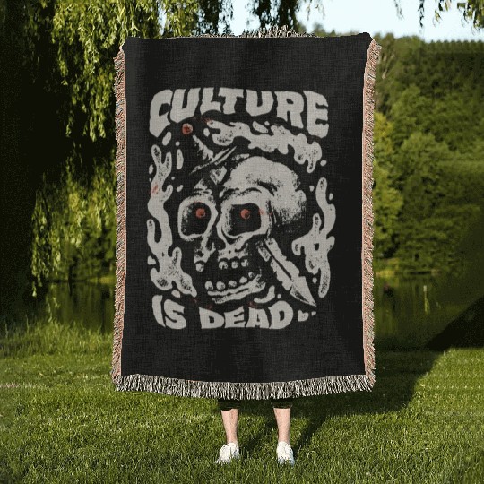 Rebel Culture Skull Woven Blankets
