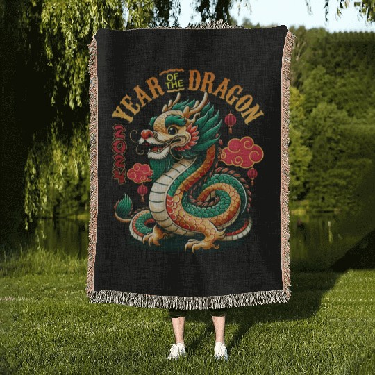 Dragon Year 2024 Embrace Lunar New Year Prosperity Woven Blankets