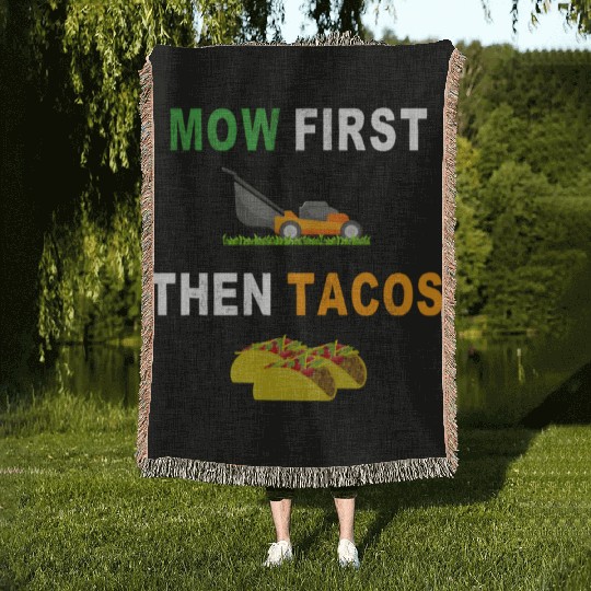 Lawn Mowing Taco Mower Grass Cutting Woven Blankets