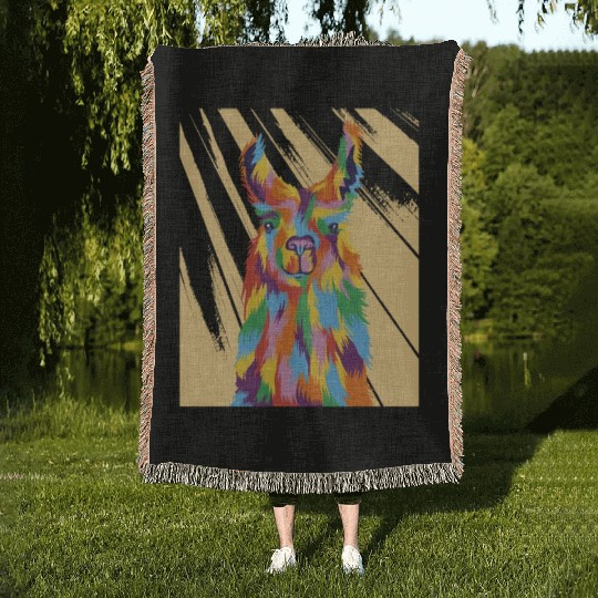 Vibrant Llama Majesty Woven Blankets
