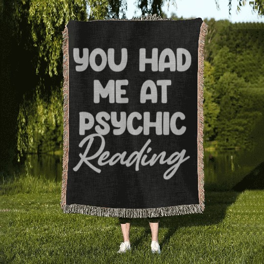 You Had Me At Psychic Reading Celestial Card Woven Blankets