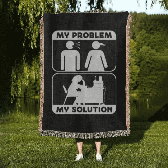 Ham Radio Operator My Problem My Pictogram Mom Dad Woven Blankets