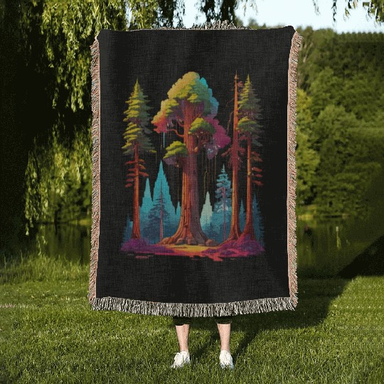 Redwood Forest - For Nature Lovers Woven Blankets