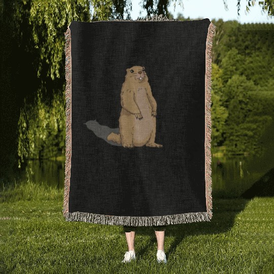 Respect The Shadow Rodent Happy Groundhog Day Woven Blankets