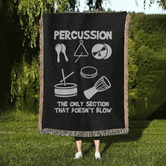 Drummer Marching Band Orchestra Percussion Woven Blankets