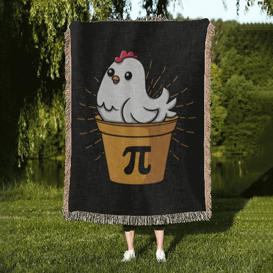 Chicken Pot Pie Funny Pi Day Math Equations Woven Blankets