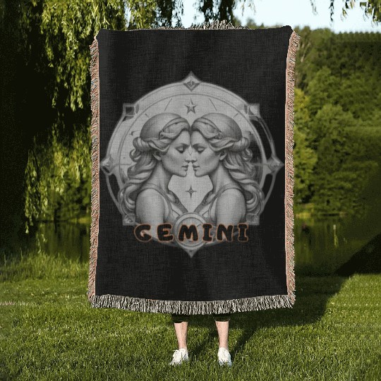 Gemini Horoscope Woven Blankets