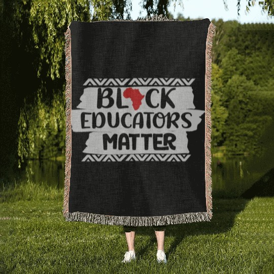 Black Educators Matter African History Teacher Men Woven Blankets