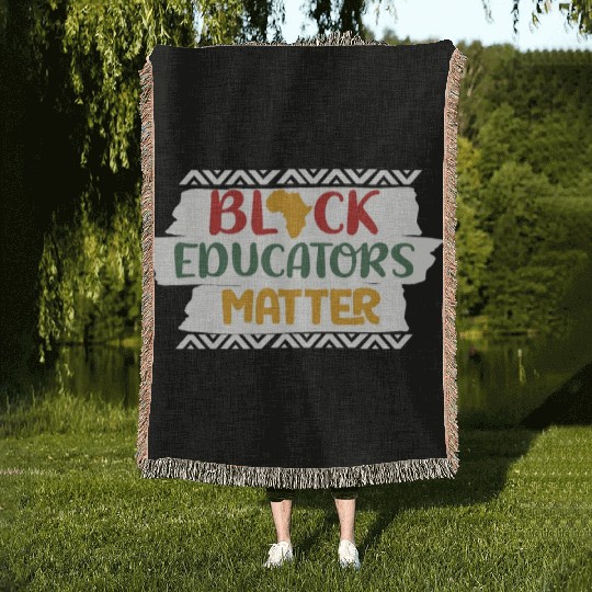 Black Educators Matter African History Teacher Men Woven Blankets