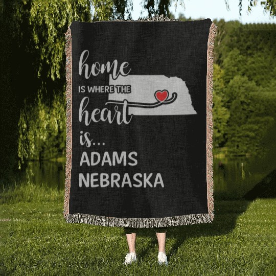 Adams County Nebraska Is Where My Heart Is Gift Woven Blankets