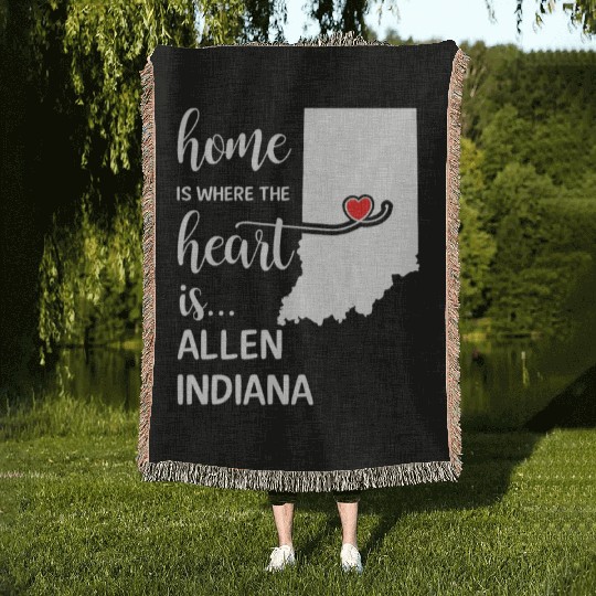 Allen County Indiana Is Where My Heart Is Cool Woven Blankets
