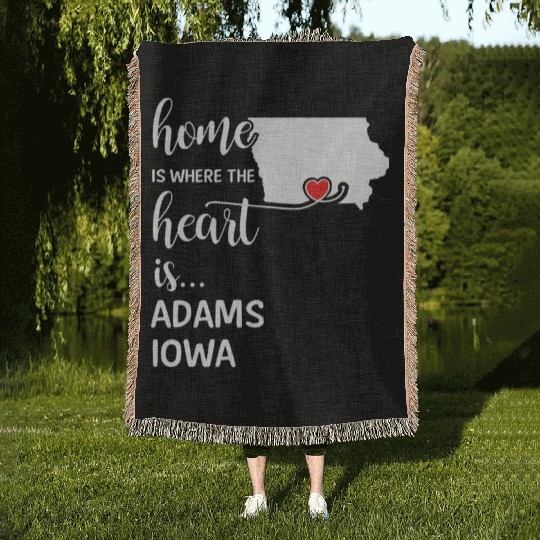 Adams County Iowa Is Where My Heart Is Gift Woven Blankets
