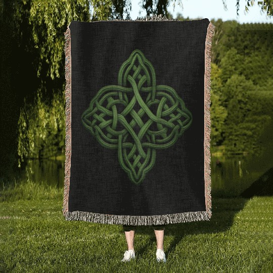 St Patricks Day Celtic Knot Irish Scottish Symbol Woven Blankets