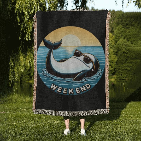 Whale Weekend - Chilled Vibes Woven Blankets