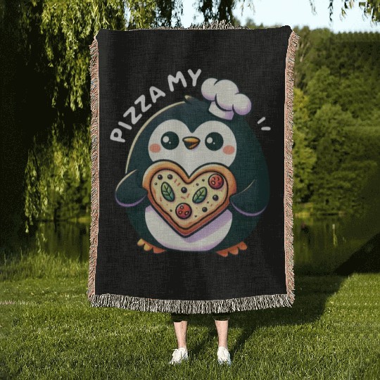 Pizza My Heart - Cheesy Love Woven Blankets