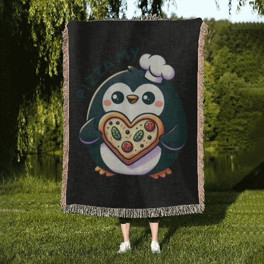 Pizza My Heart - Cheesy Love Woven Blankets