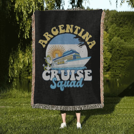 Argentina Cruise Squad Family Vacation Trip Woven Blankets