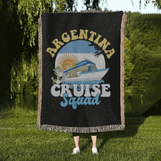 Argentina Cruise Squad Family Vacation Trip Woven Blankets