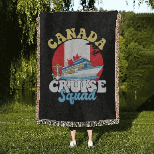 Canada Cruise Squad Family Vacation Trip Woven Blankets