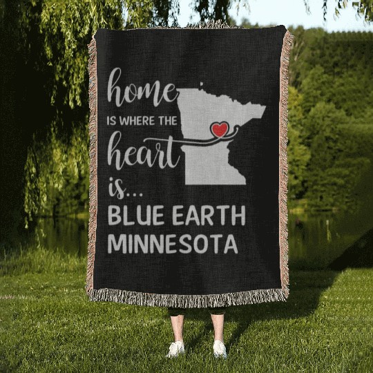 Blue Earth County Minnesota Is Where My Heart Is Woven Blankets